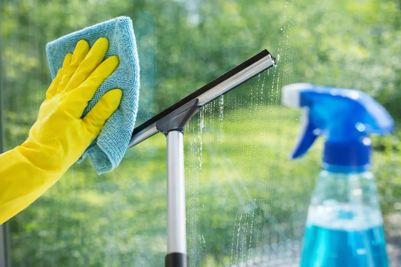 Καθαρισμός τζαμιών με πανί μικροϊνών για αποτέλεσμα χωρίς σημάδια